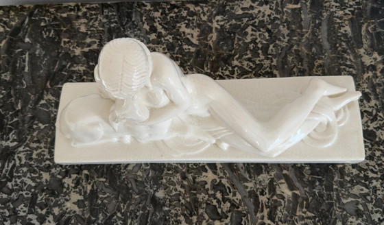 Image 1 of Art Deco "Woman and Fawn" Sculpture by Charles Lemanceau – Saint-Clément