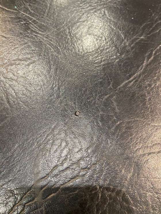 Image 1 of Tavolino laterale vintage in stile Bauhaus cromato e similpelle nera, anni '70