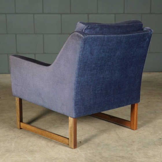 Image 1 of Vintage zithoek/zitgroep – blauw velours – JAB Anstoetz – jaren 70