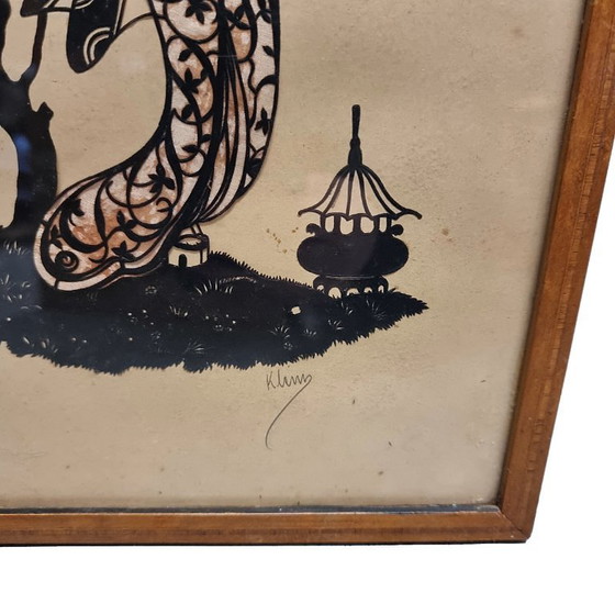 Image 1 of Art Deco silhouette knipsels gesigneerd Klein, jaren 20/30