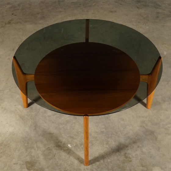 Vintage Walnut Coffee Table – Wilhelm Renz – 1960s – Glass, Wood (photo 10 of 15)