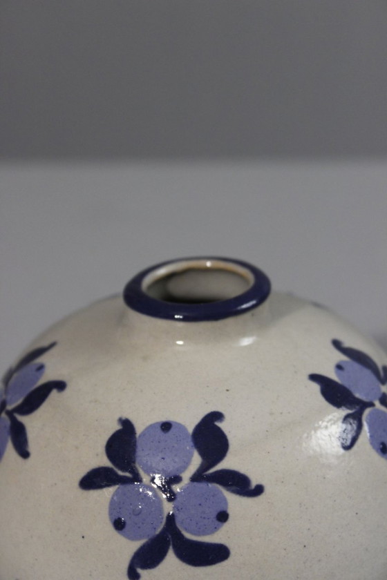 Image 1 of Jean Garillon Elchinger Soufflenheim vaas Art Deco bloemmotief jaren 1930