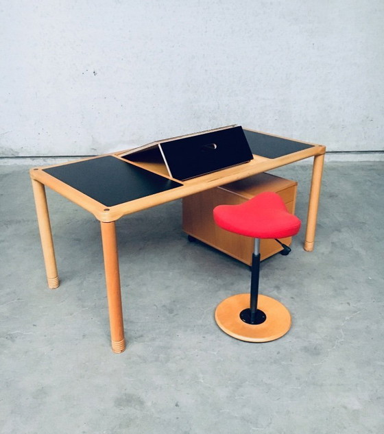 Image 1 of Scandinavian Ergonomic Design Writing Desk and Stool, Stokke 1980's