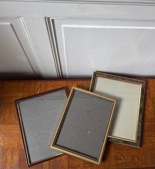 Lot de 3 cadres vintage en bois