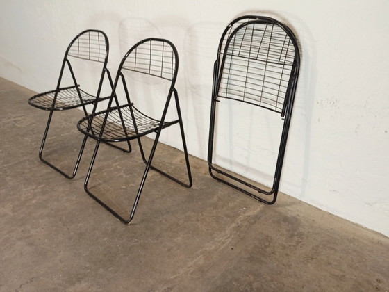 3 X Vintage Niels Gammelgaard Voor IKEA Aland Klapstoelen – Metal (photo 9 of 15)