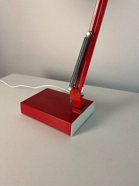 Image 1 of Vintage 1980s Red Articulated Architect Lamp