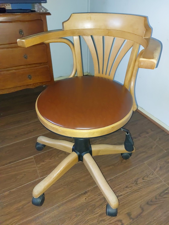 Image 1 of Sedia da scrivania del capitano in legno grezzo