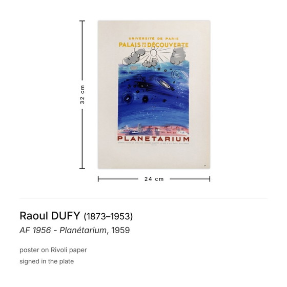 Raoul DUFY Poster AF 1956 - Planétarium 1959 – Paper (photo 3 of 5)