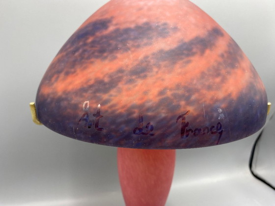 Image 1 of Art de France Lampe im Art-déco-Stil – Signiert „Art de France“ – 1970–1980 Pilzlampe