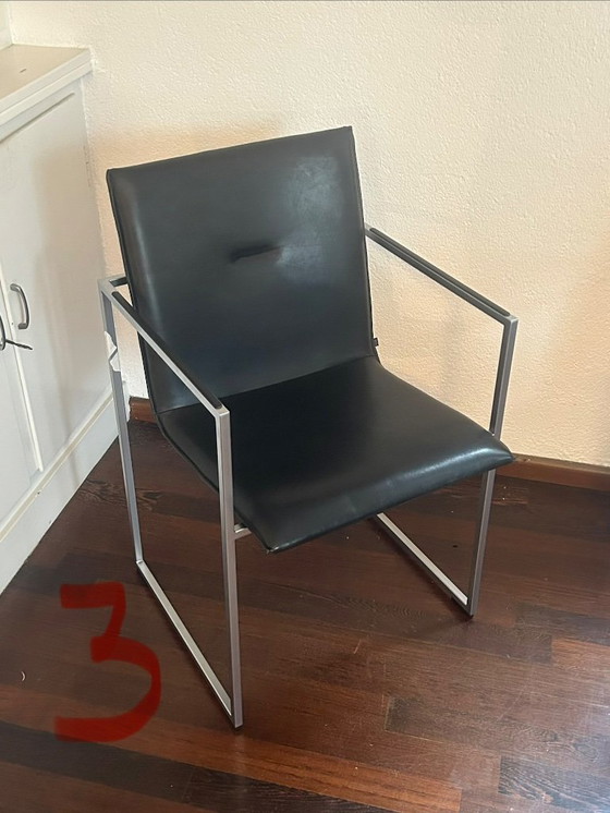 6x sedie design Arco Frame pelle nera 50x40x83 cm – Sedie da pranzo (photo 4 of 7)