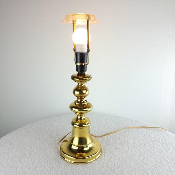 Image 1 of Lampe de table vintage en laiton, années 60/70, style milieu du siècle