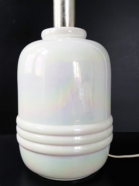 Image 1 of MAGNIFICENT AROMA LAMP WITH MOTHER-OF-PEARL CERAMIC BASE, 1970s VINTAGE, 70S