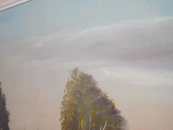 Image 1 of Gemälde "Das Bauernhaus an der Seite", skandinavisches Design, 1970er Jahre