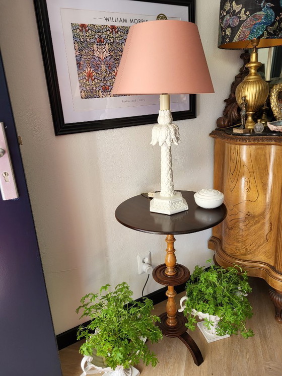 Image 1 of Vintage palm tree lamp white ceramic