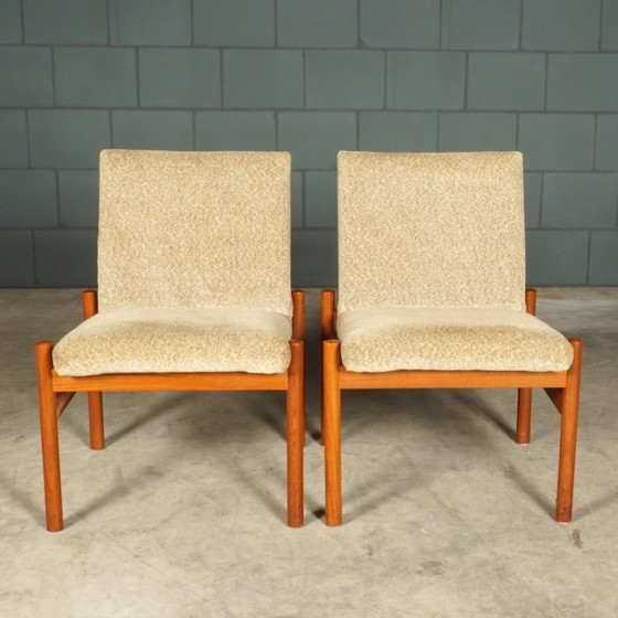 Set da salotto danese – Due poltrone con tavolino – Anni '70 – Textile (photo 2 of 19)