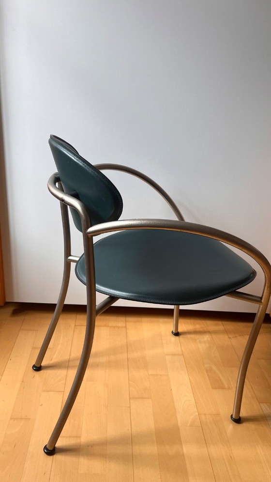 6 poltrone Effezeta “Grillo” – design postmoderno anni '80 – Sedie da pranzo, Leather (photo 2 of 5)