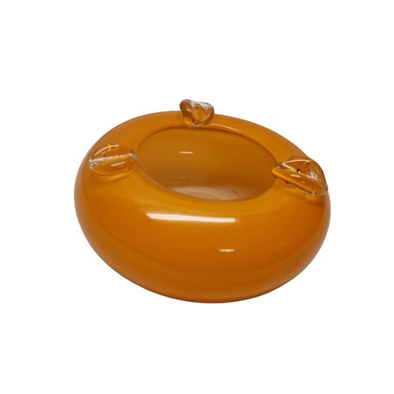 Image 1 of Vintage oranje glazen asbak