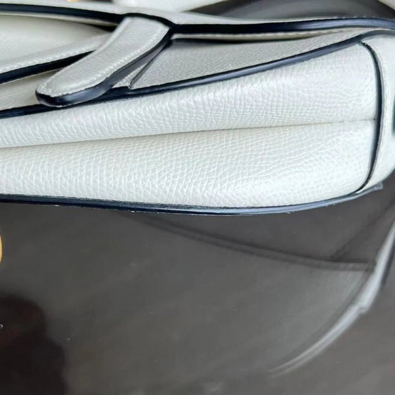 Image 1 of *CON CINTURINO, CAVIALE* DIOR SADDLE SMALL 21CM CAVIALE BIANCO GHW