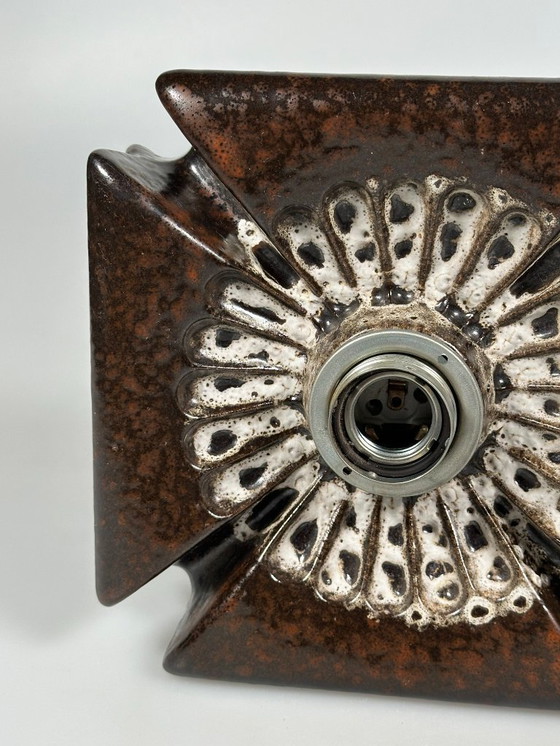 Image 1 of Wandlamp uit de jaren 60 en 70, keramiek, wandlamp uit het midden van de vorige eeuw, ruimtetijdperkontwerp