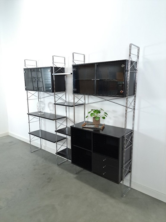 Image 1 of Armoire modulaire Denka de design danois, supports et étagères chromés