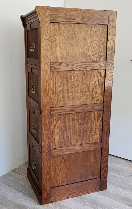 Image 1 of Classeur en chêne vintage | commode | cabinet de notaire