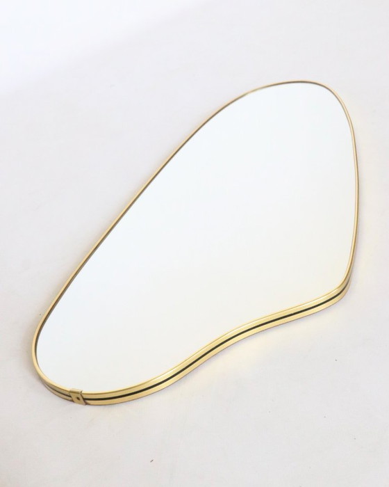 Image 1 of Vintage brass organic mirror asymmetrical