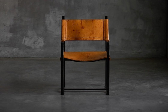 Image 1 of Cognacbruine leren fauteuil, België, jaren 60