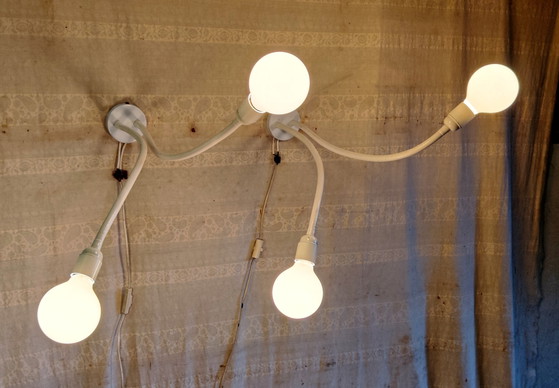 XL Doppelflammige Wandleuchten im Space-Age-Design – 1970er Jahre – Metal (photo 9 of 10)