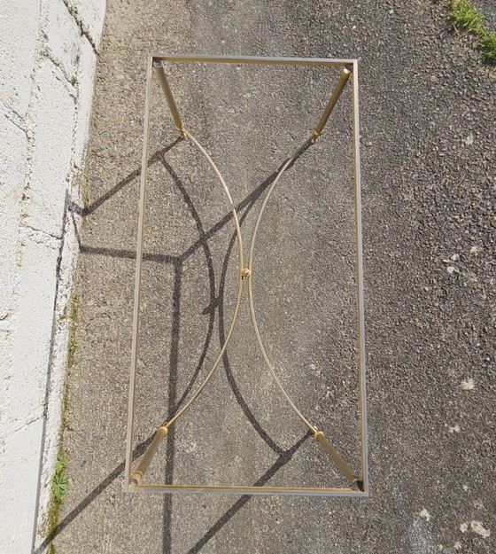 Image 1 of Tavolino da caffè vintage francese in marmo e ottone - Tavolo da cocktail - Tavolo da salotto - Stile Regency - Anni '70