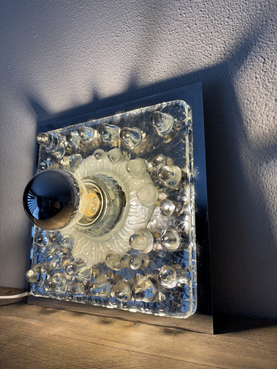 Image 1 of Lampada da parete vintage "Eisglas" Sölken Leuchten anni '70