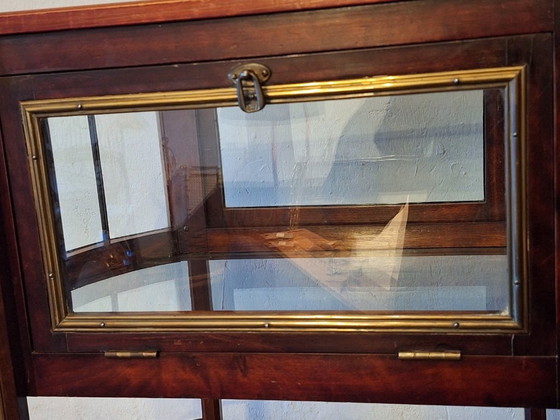 Image 1 of Serveerwagen/barkar van mahoniehout, messing en glas, 1920