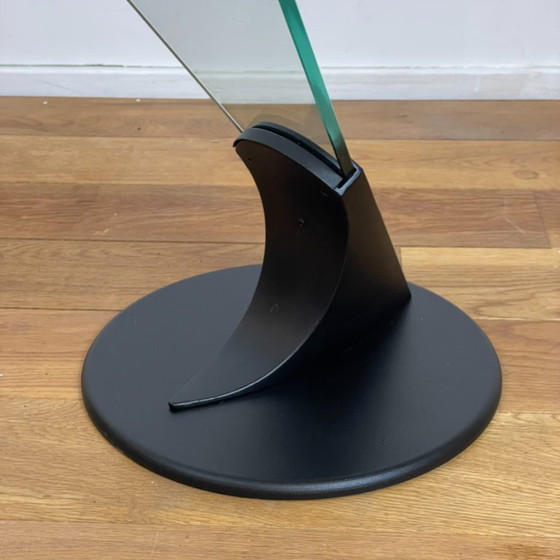 Image 1 of Table d'appoint Rimadesio – verre incurvé et métal noir mat