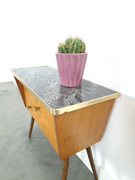 Image 1 of 1950s Cabinet With Drawers And Formica Top Vintage
