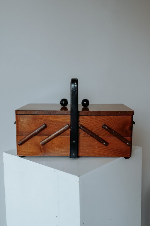 Scatola portaoggetti in legno vintage – decoratieve objecten, Wood