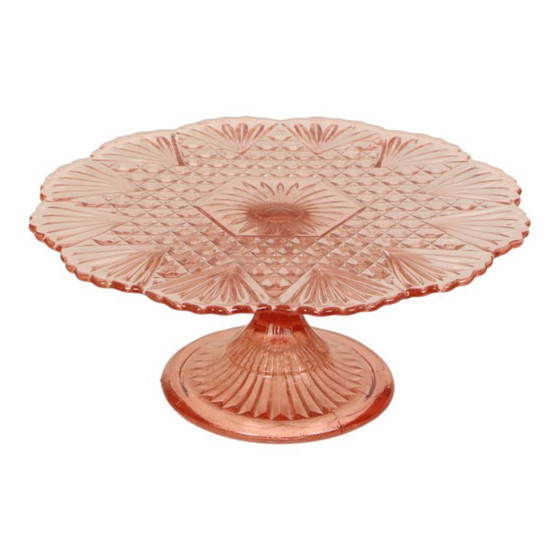 Image 1 of Plato para pastel Rosaline rosa estilo Art Déco