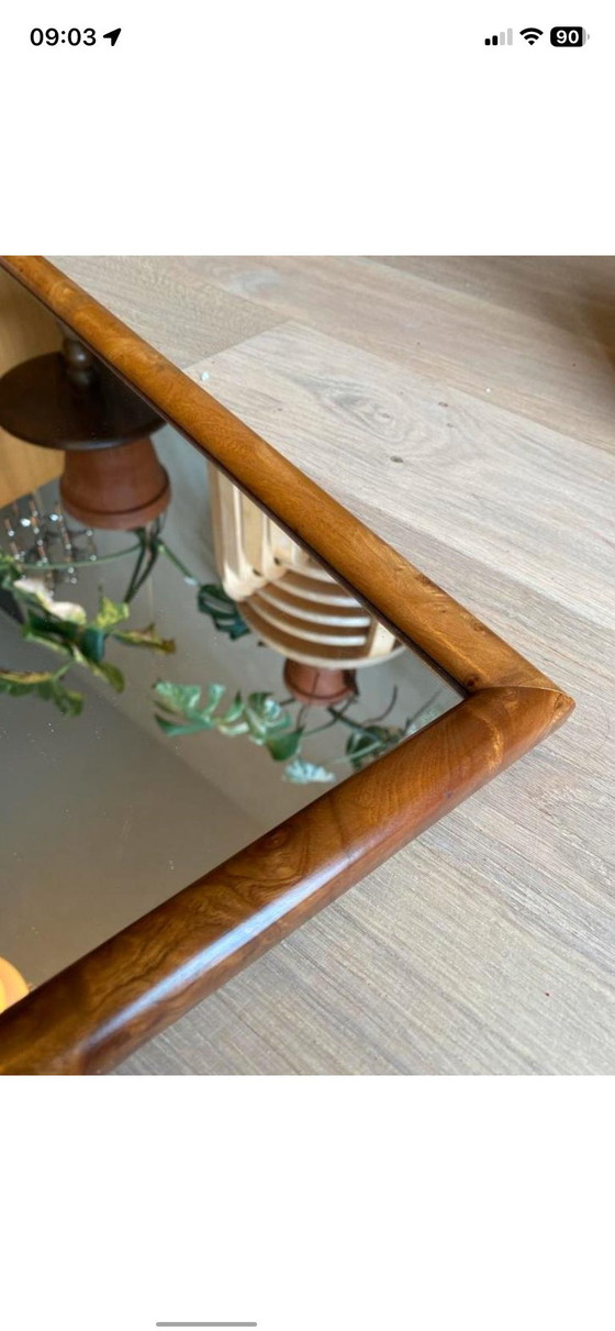 Image 1 of Specchio vintage in legno di radica