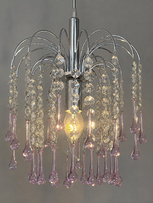 rosa Teardrop Kronleuchter Hängelampe vintage – kroonluchters, Copper, Crystal
