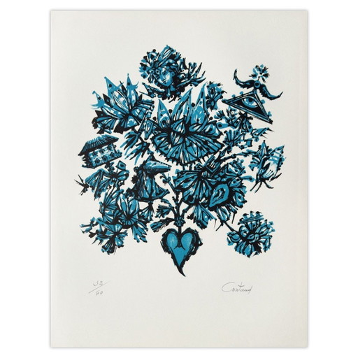 Lucien COUTAUD Signed Lithograph Flocon 1967 – lithos zeefdrukken, Paper (photo 2 of 5)