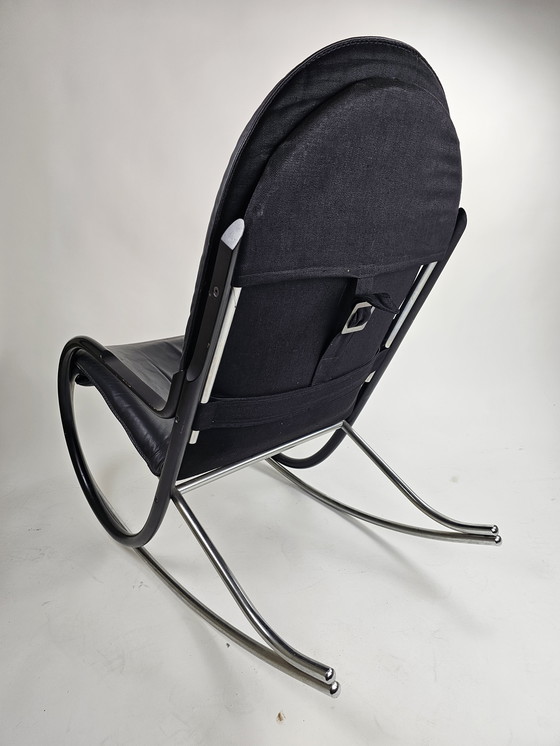 Image 1 of Two rocking chairs with 1 footstool design Paul Tuttle for Strässle model Nonna