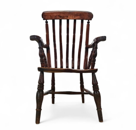 19th Century Elm country high slat back chair with a fabulous colour and patina – Adjustable recliner chair (photo 3 of 7)