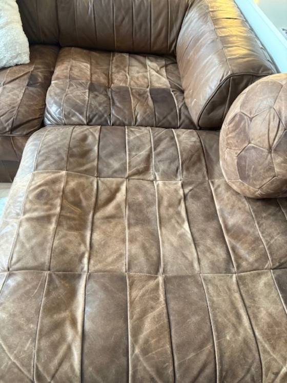 Divano modulare De Sede DS88 – Anni '70 – Pelle patchwork color cognac – Divani modulari, Leather (photo 5 of 12)