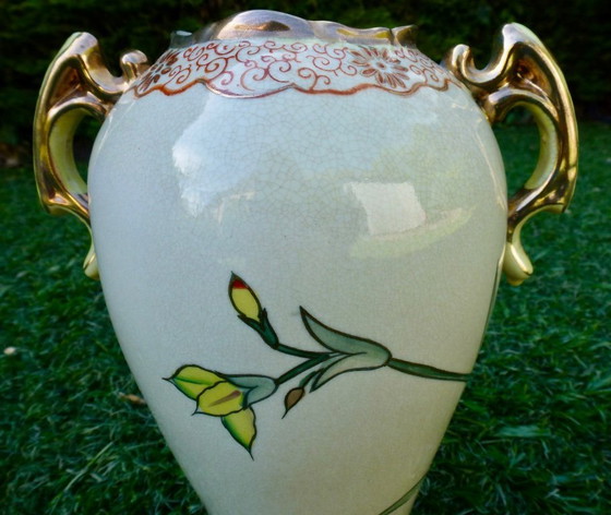Image 1 of Dos jarrones antiguos de porcelana de estilo Art Nouveau, obra de Reinhold Schlegelmilch.