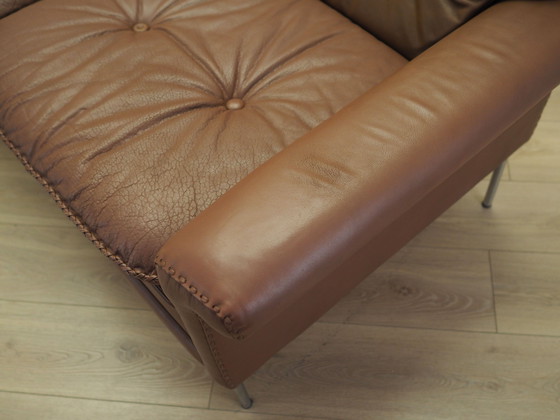 Image 1 of Canapé en cuir marron, Design danois, années 1960, Manufacture : AS Vejen Polstermøbelfabrik