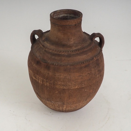 Primitive Terracotta Vessel With Hand-Painted Geometric Details – Vases, Ceramic (photo 5 of 12)