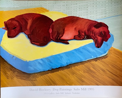 David Hockney, Hundebilder, 38 Salts Mill, 1995. Galerie Salts Mill, Saltaire, Yorkshire, 1853. Copyright David Hockney. Gedruck