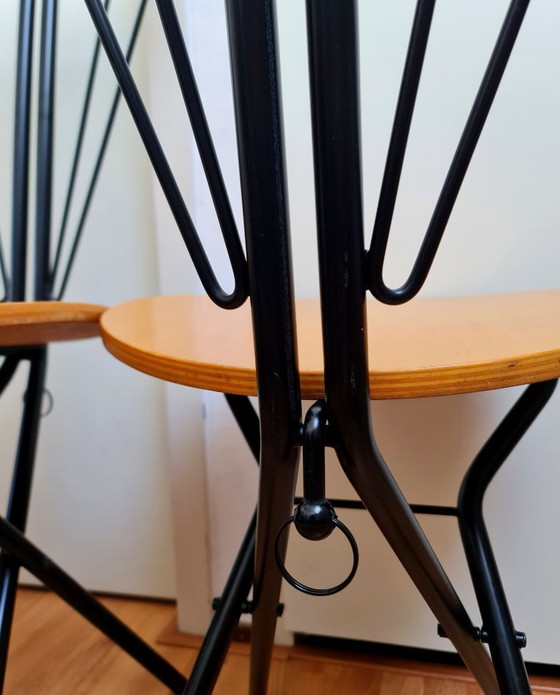 Image 1 of LaPalma Folding Chairs 2 Birch and Metal Unique