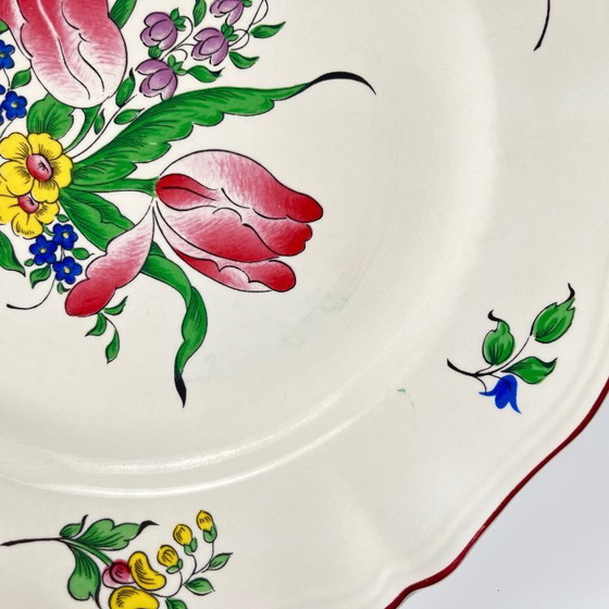 Image 1 of Set de 4 assiettes plates + 1 saladier Luneville Reverbere Yvonne
