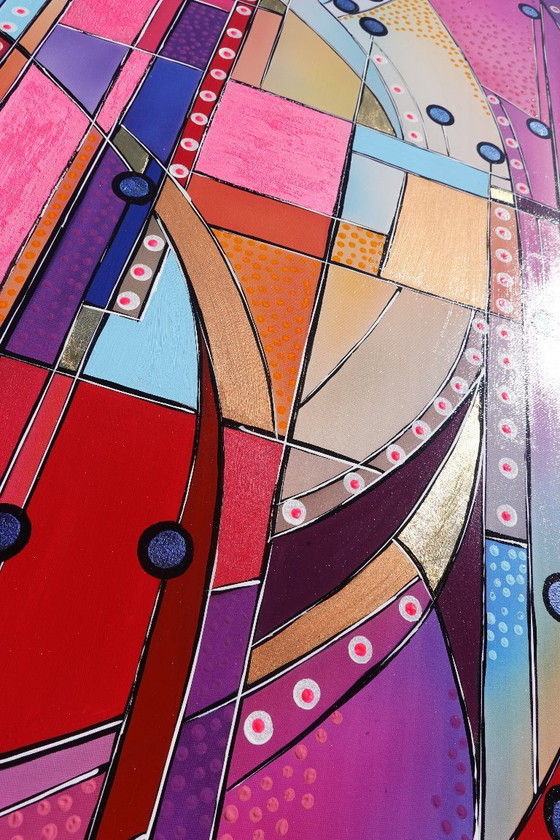 Image 1 of Kubisme A1362 - Abstract schilderij XXL