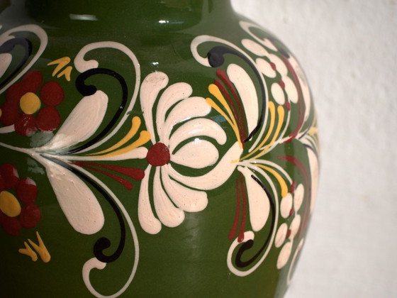 Pair of Vintage Glazed Ceramic Vases, Central Europe, circa 1950 #2, Red (photo 5 of 11)