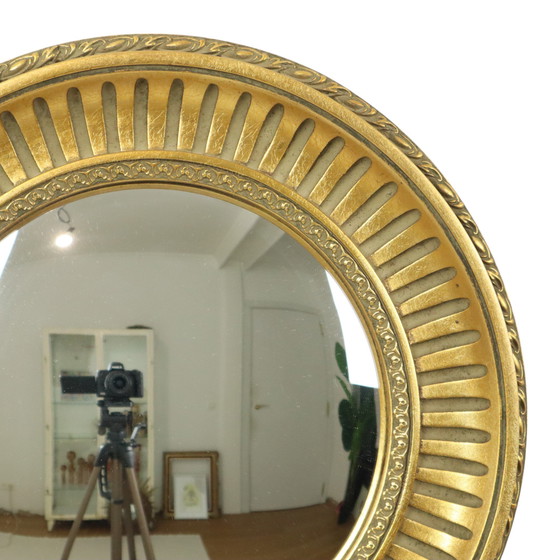 Image 1 of Specchio rotondo in legno da maggiordomo Occhio di strega